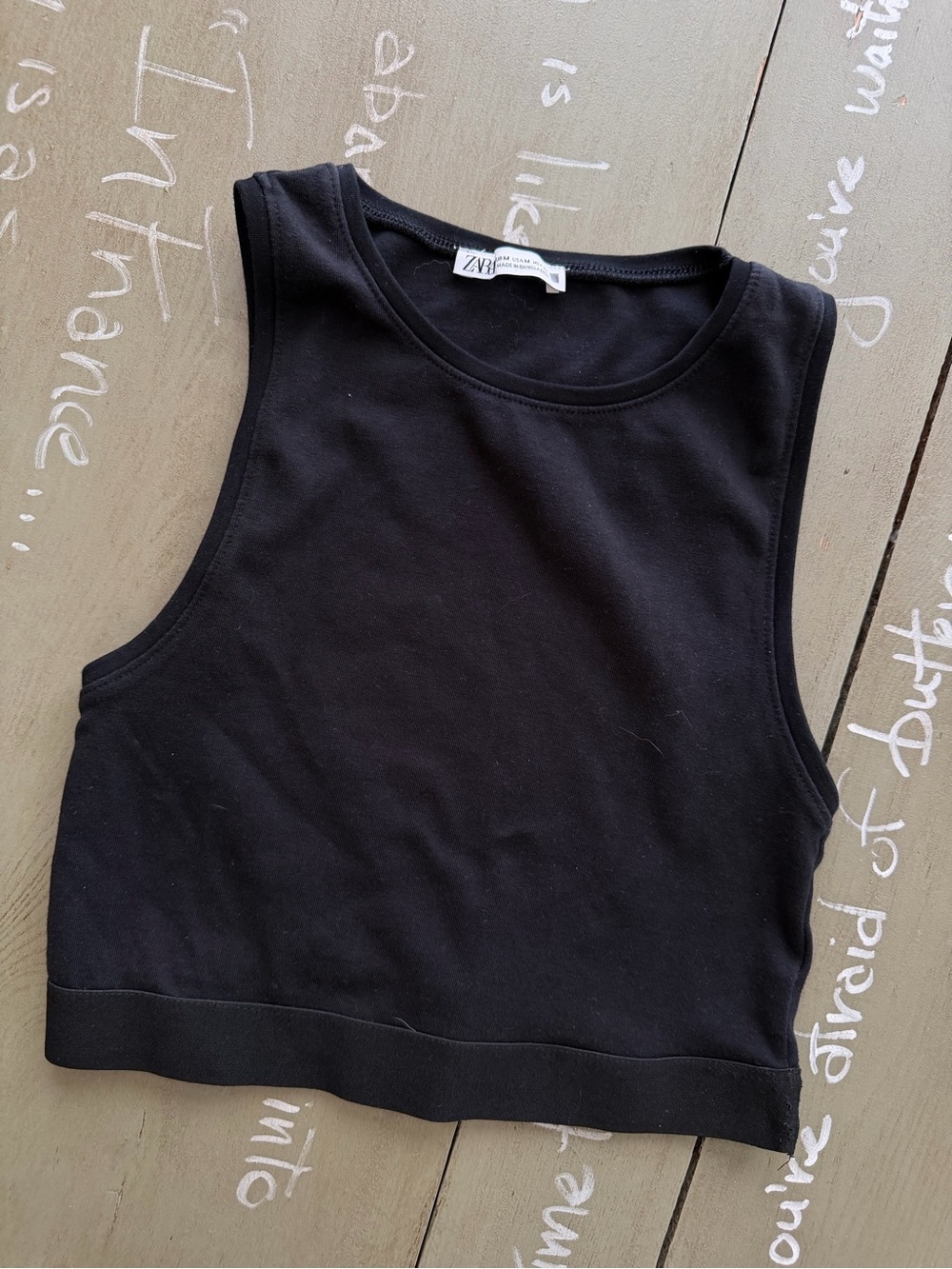 Zara Black Cropped Tank Top